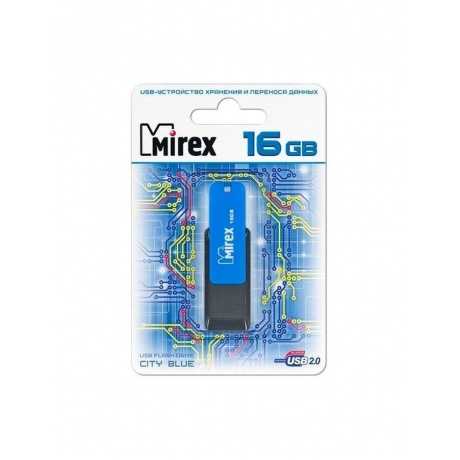 Флешка Mirex City 16GB USB 2.0 Синий - фото 4