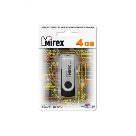 Флешка Mirex Swivel 4GB USB 2.0 Черный - фото 3