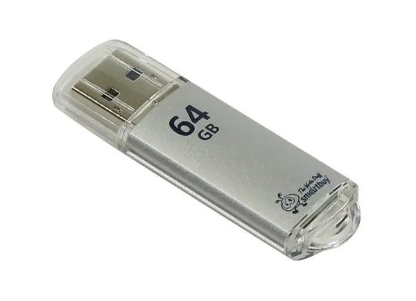 Флешка SmartBuy V-Cut 64Gb Silver (SB64GBVC-S3) - фото 1