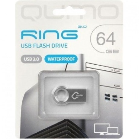 

Флешка Qumo Ring 64Gb USB 3.0 Metallic (QM64GUD3-Ring)