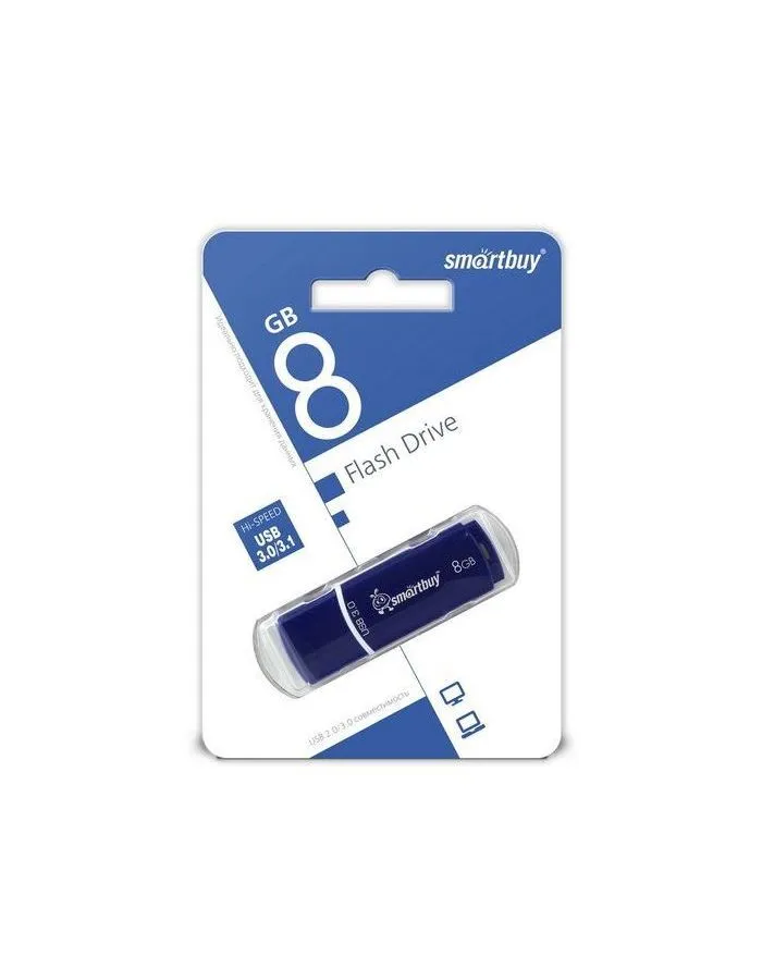 Флешка SmartBuy Crown 8Gb Blue (SB8GBCRW-BL) - фото 2