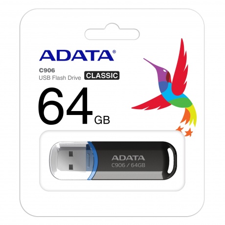 Флешка 64GB A-DATA Classic C906, USB 2.0, Черный AC906-64G-RBK - фото 3