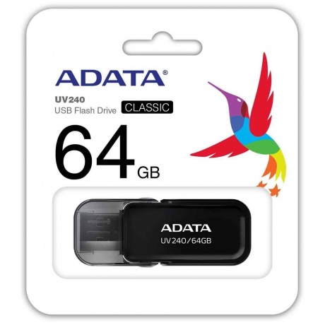 Флешка 64GB ADATA UV240, USB 2.0, Черный AUV240-64G-RBK - фото 3