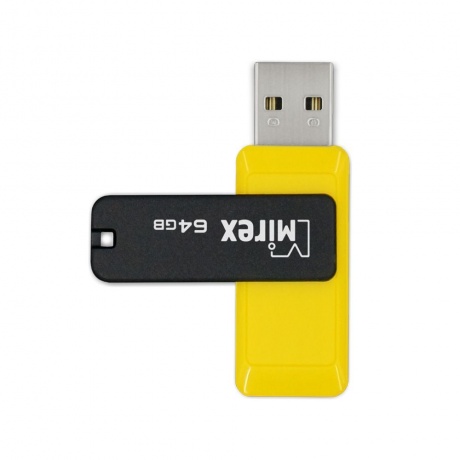 Флешка 64GB Mirex City, USB 2.0, Желтый 13600-FMUCYL64 - фото 3