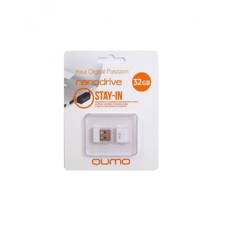 Флешка QUMO USB 2.0 32GB NANO QM32GUD-NANO-W White - фото 1