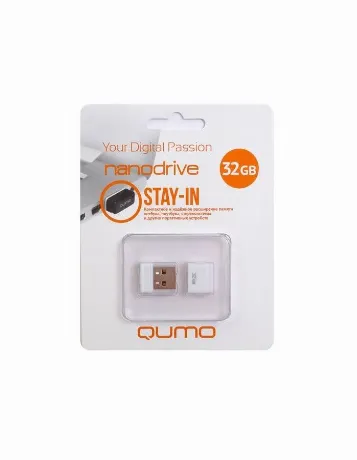 Флешка QUMO USB 2.0 32GB NANO QM32GUD-NANO-W White