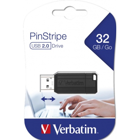Флешка Verbatim USB Drive 32Gb Pin Stripe Black 049064 {USB2.0} - фото 3
