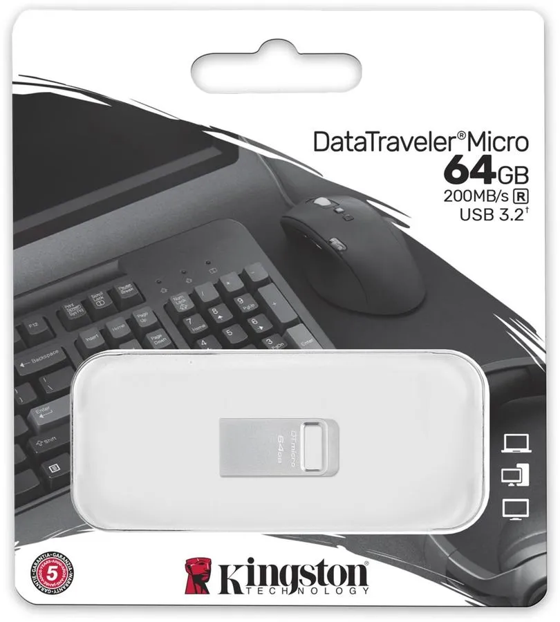 Флешка Kingston DataTraveler Micro 64GB DTMC3G2/64GB (USB 3.2) - фото 3