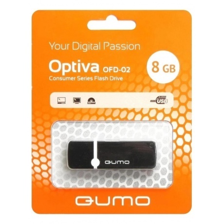 Флешка Qumo Optiva 8Гб 02 Black (QM8GUD-OP2-black) - фото 2