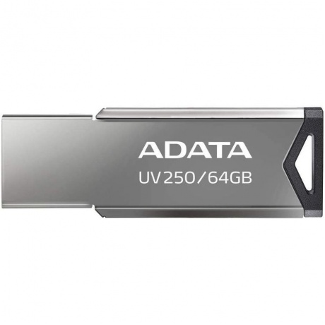 Флешка A-Data UV250 64Gb (AUV250-64G-RBK) USB2.0 серебристый - фото 1
