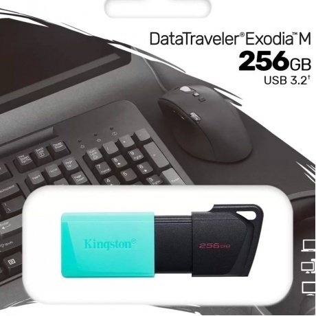 Флешка Kingston DataTraveler Exodia M 256Gb DTXM/256GB USB3.0 черный/зеленый - фото 3