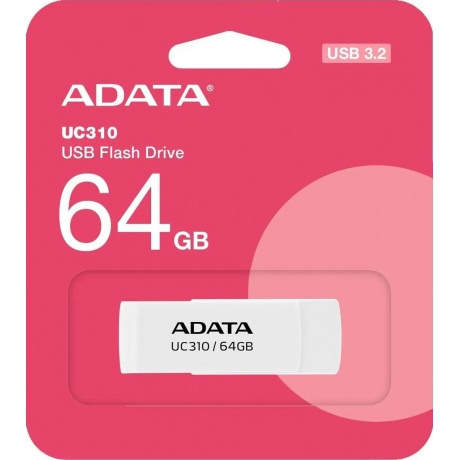 Флешка A-Data USB3 64GB WHITE (UC310-64G-RWH) - фото 4