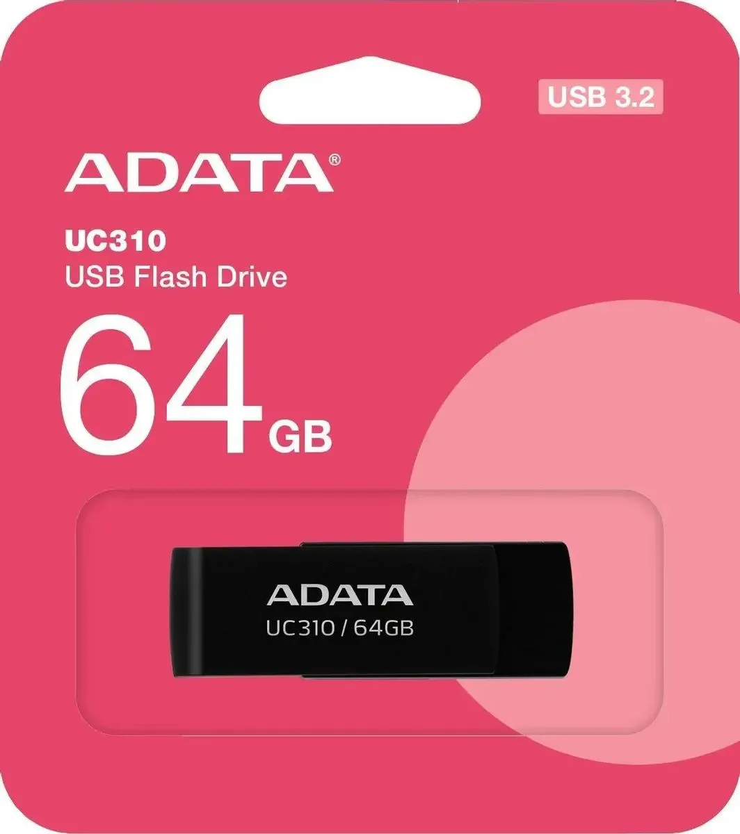Флешка A-Data USB3 64GB (UC310-64G-RBK) - фото 4