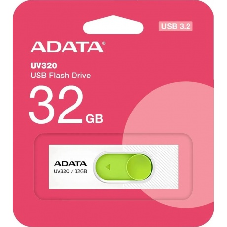 Флешка A-DATA 32GB (AUV320-32G-RWHGN) UV320, USB 3.2, белый/зеленый - фото 3