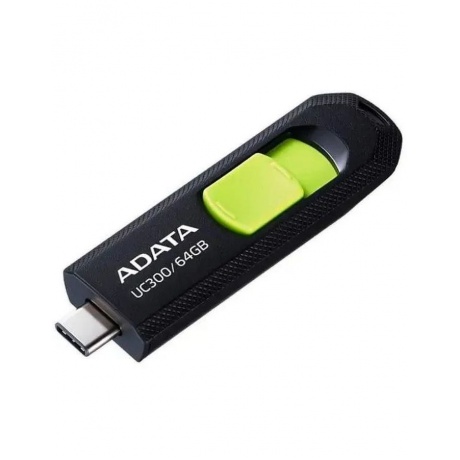Флешка A-DATA 64GB (ACHO-UC300-64G-RBK/GN) UC300, USB 3.2/TypeC, черный/зеленый - фото 1