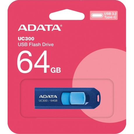 Флешка A-DATA 64GB (ACHO-UC300-64G-RNB/BU) UC300, USB 3.2/TypeC, синий/голубой - фото 4