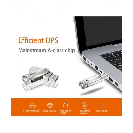 Флешка DM PD096 32Gb (USB3.0) (PD096 32Gb) металл, поворотная - фото 9