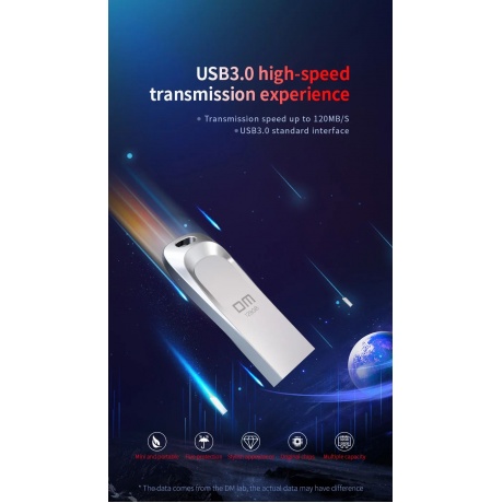 Флешка DM PD170-USB3.1 128Gb (USB3.1) (PD170-USB3.1 128Gb) металл, плоский - фото 6