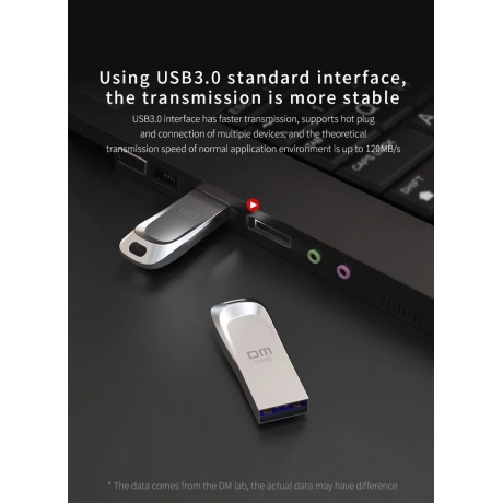 Флешка DM PD170-USB3.1 128Gb (USB3.1) (PD170-USB3.1 128Gb) металл, плоский - фото 9