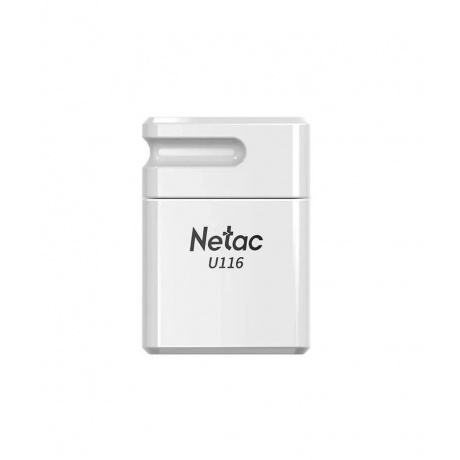 Флешка Netac U116 4Gb (NT03U116N-004G-20WH), USB2.0, миниатюрная пластиковая белая - фото 1