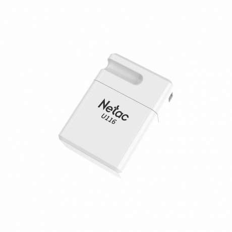 Флешка Netac U116 4Gb (NT03U116N-004G-20WH), USB2.0, миниатюрная пластиковая белая - фото 4