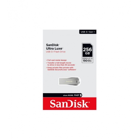 Флешка SanDisk Ultra Luxe 256Gb (SDCZ74-256G-G46), USB3.1 - фото 3