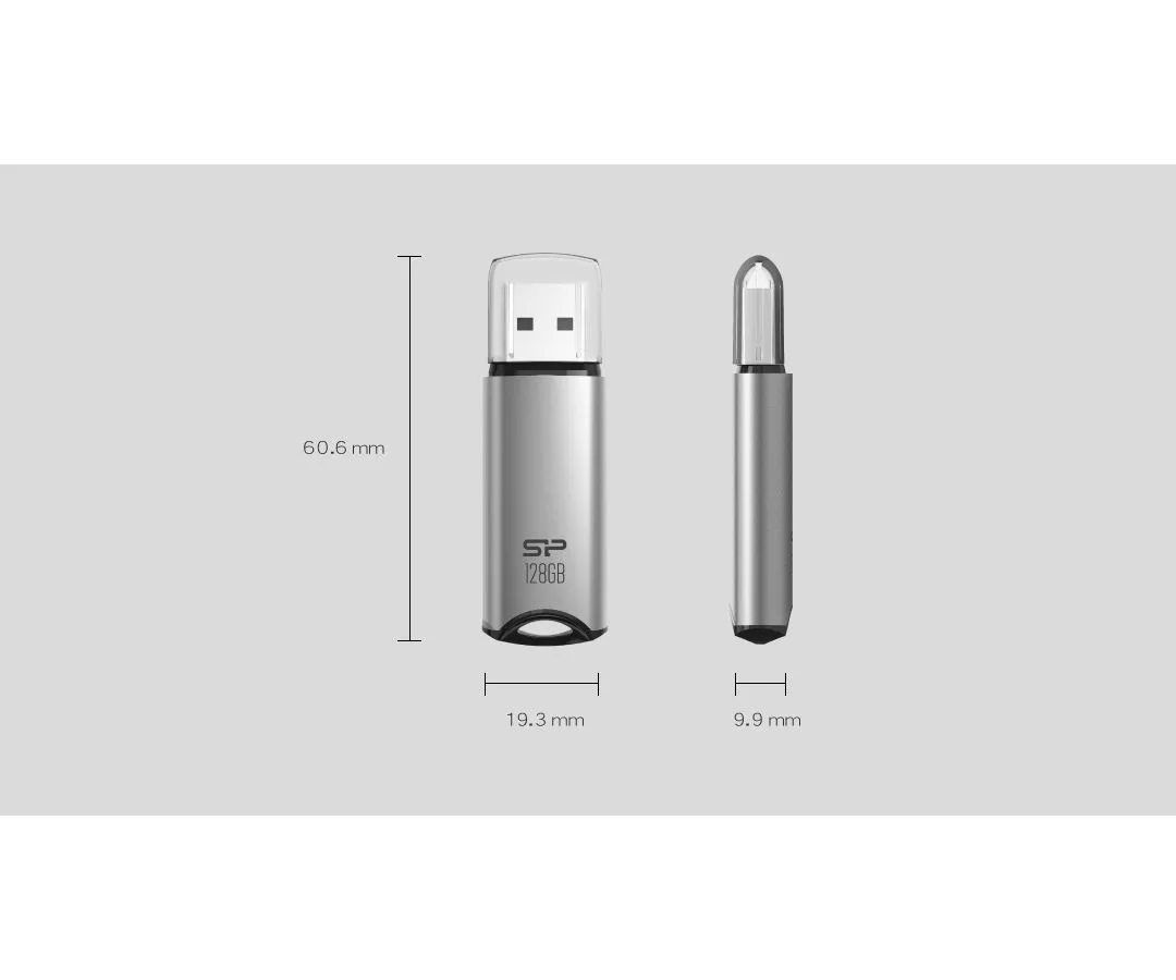 Флешка Silicon Power 128Gb Marvel M02 SP128GBUF3M02V1S, Silver - фото 4