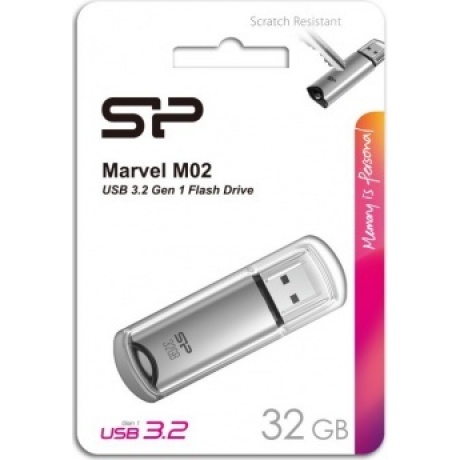 Флешка Silicon Power 32Gb Marvel M02 SP032GBUF3M02V1S, Silver - фото 3