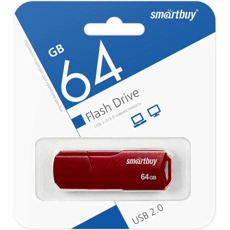 Флешка 64Gb SmartBuy Clue USB Bordo SB64GBCLU-BG - фото 5