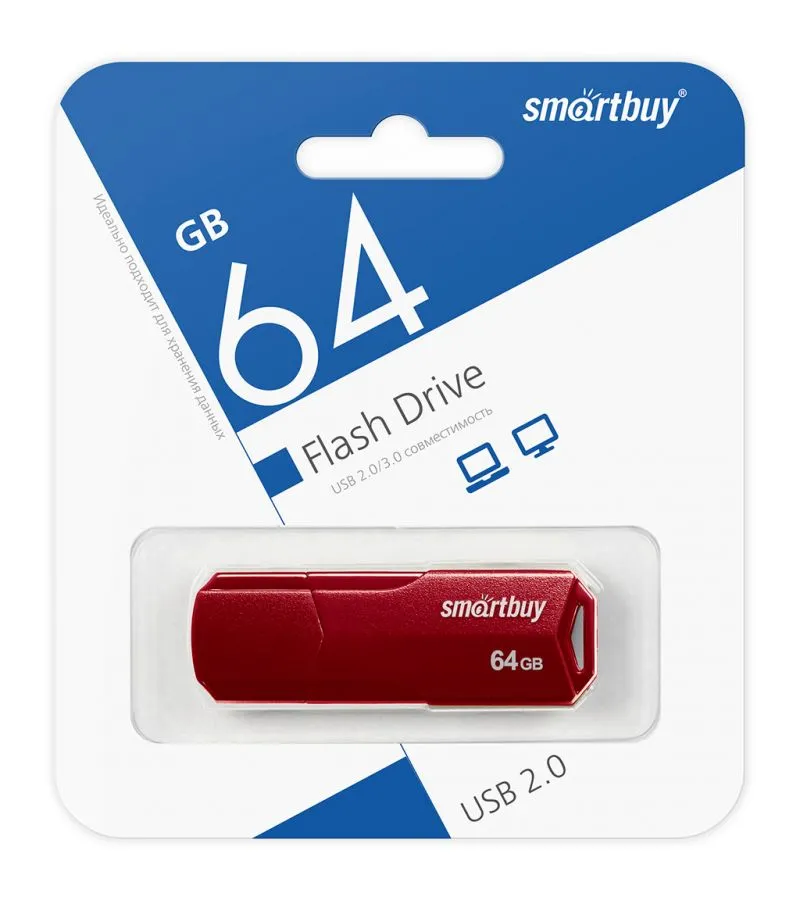 Флешка 64Gb SmartBuy Clue USB Bordo SB64GBCLU-BG - фото 3