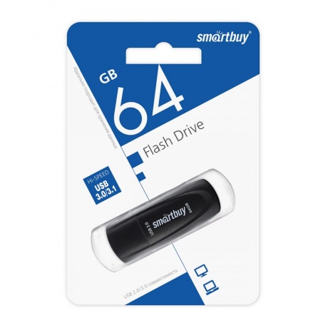 Флешка 64Gb SmartBuy Scout USB 3.1 Black SB064GB3SCK - фото 2