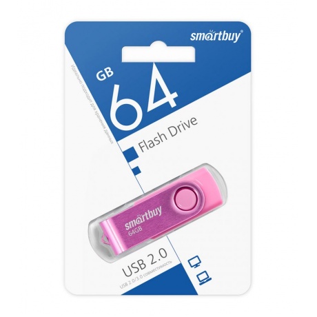 Флешка 64Gb SmartBuy UFD 2.0 Twist Pink SB064GB2TWP - фото 3