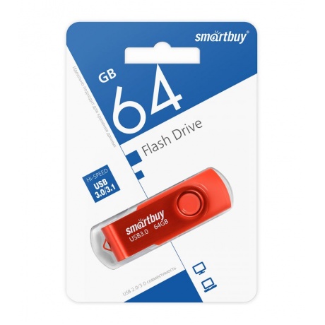 Флешка 64Gb SmartBuy UFD 3.0 Twist Red SB064GB3TWR - фото 2