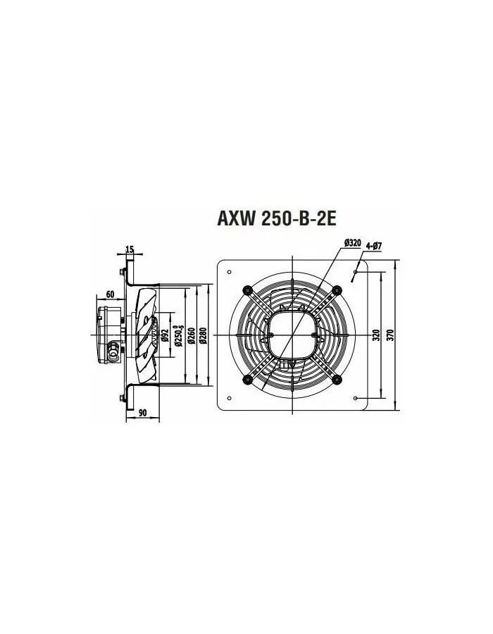 Вентилятор вытяжной осевой AXW 250-B-2E - фото 3