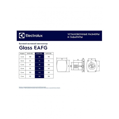 Вентилятор вытяжной Electrolux серии Glass EAFG-150 black - фото 5