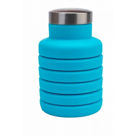 Бутылка для воды силиконовая складная Bradex TK 0270, 0,5л, голубая - фото 1