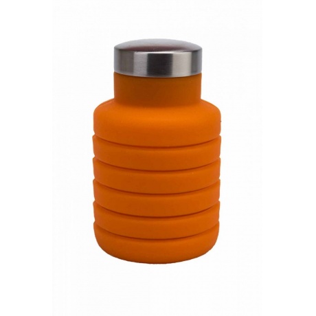 Бутылка для воды силиконовая складная Bradex TK 0268, 0,5л, оранжевая - фото 1