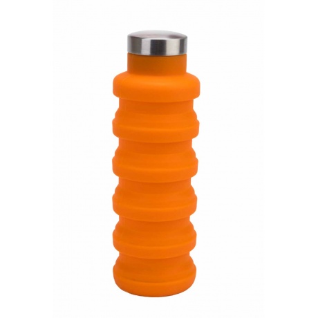 Бутылка для воды силиконовая складная Bradex TK 0268, 0,5л, оранжевая - фото 3