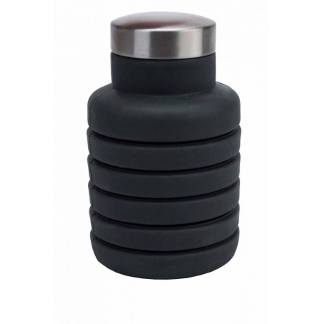 Бутылка для воды силиконовая складная Bradex TK 0269, 0,5л, темно-серая - фото 1