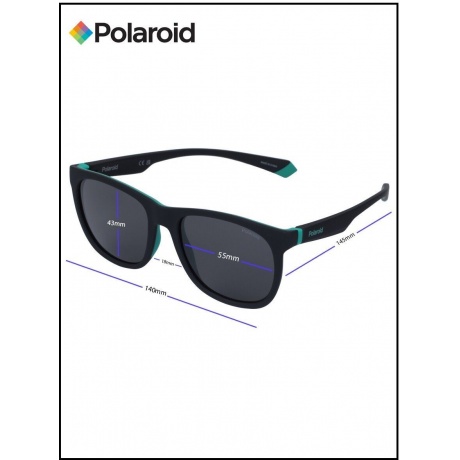 Солнцезащитные очки унисекс Polaroid PLD 2140/S MT BLK GR PLD-2057173OL54M9 - фото 16