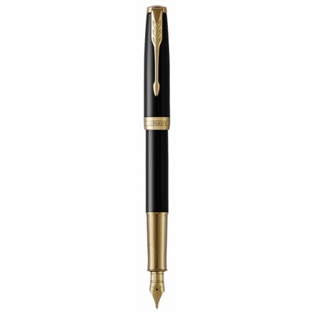 Ручка перьевая Parker Sonnet Core F530 (1931527) LaqBlack GT F перо золото 18K подар.кор. - фото 1
