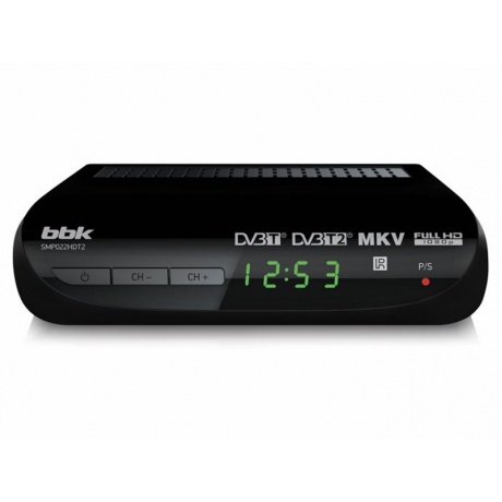 TV-тюнер DVB-T2 BBK SMP022HDT2, черный - фото 1