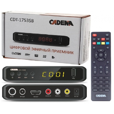 TV-тюнер DVB-T2 CADENA CDT-1753SB - фото 3
