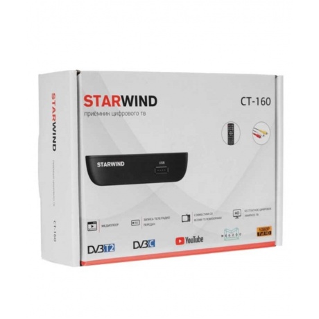 TV-тюнер DVB-T2 Starwind CT-160, черный - фото 10
