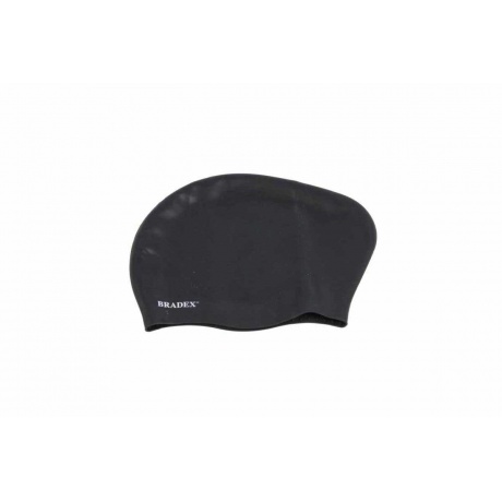 Шапочка для плавания силиконовая для длинных волос, черный (swimming cap) - фото 1