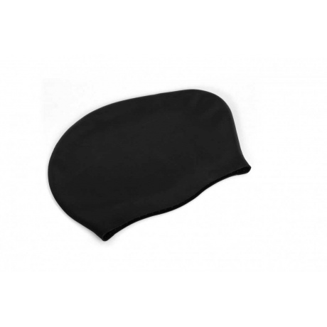 Шапочка для плавания силиконовая для длинных волос, черный (swimming cap) - фото 2