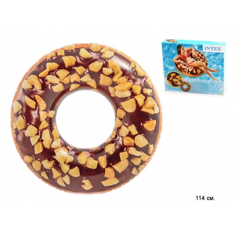 Надувной круг Intex Пончик Шоколад 56262 - фото 1