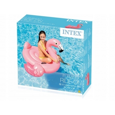 Надувной плот INTEX Фламинго, с ручками, 57558, 142х137х97 - фото 4