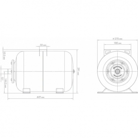 Гидроаккумулятор Джилекс 24 ГП 24л 8бар 7027 синий - фото 6