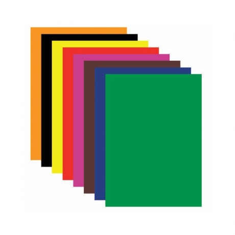 Цветная бумага А4 офсетная САМОКЛЕЯЩАЯСЯ, 8 листов 8 цветов, в пакете, 80 г/м2, BRAUBERG, 210х297 мм, 129287 - фото 2